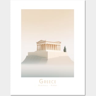 Minimal  Serene Acropolis Athens Poster Posters and Art